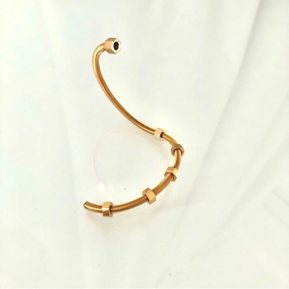 Gold Nuts and Bolts Bracelet